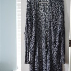 American Eagle Gray Knit Cardigan Sweater